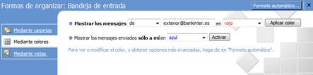 Organizar mensajes con colores en MS Outlook