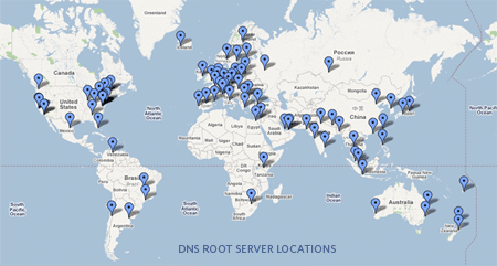 más de 130 root servers