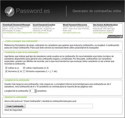 password, el generador de contraseñas seguras