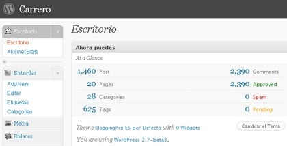 carrero  y navidad en wordpress 2.7