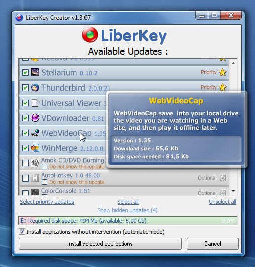 Liberkey actualizador automático