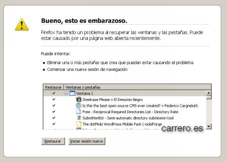 bueno, esto es embarazoso en firefox