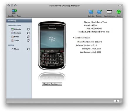 blackberry desktop manager mac os x