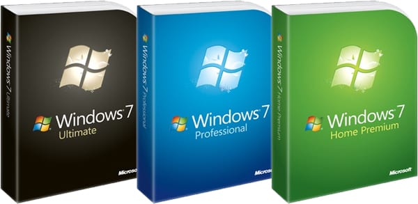 windows 7 cajas de las 3 versiones principales