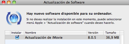 actualizar imovie