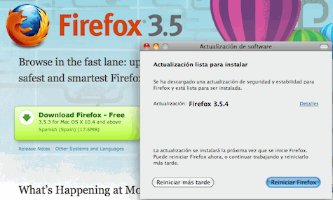 firefox 3.5.4 antes de tiempo