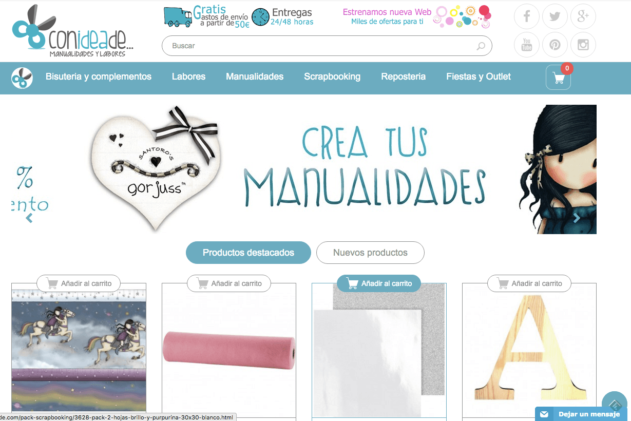 Con idea de... Un comercio online de material para manualidades