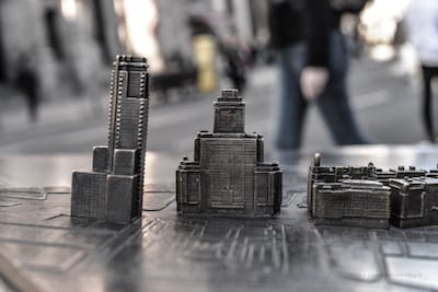 Edificio Madrid y Edificio España. Maqueta Granvia. fotografía realizada por David Carrero Fernández-Baillo